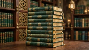 Stack of classical fiqh books